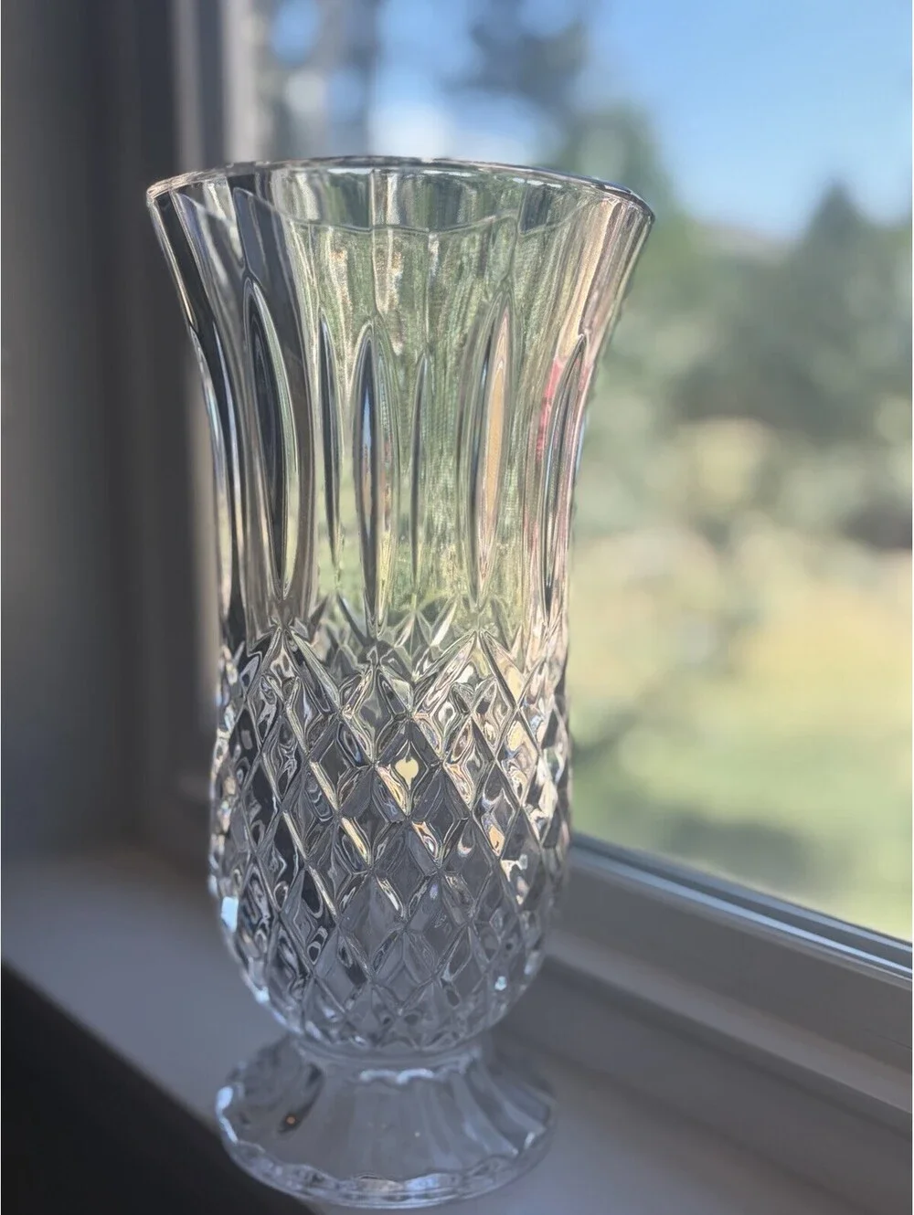 ROYAL CRYSTAL ROCK Opera Collection 24% Lead Crystal Flower Vase Made In Italy